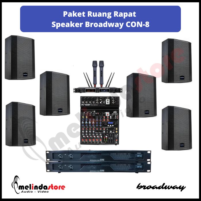 Paket Sound System Ruang Rapat Speaker Broadway CON-8 | 6 Speaker
